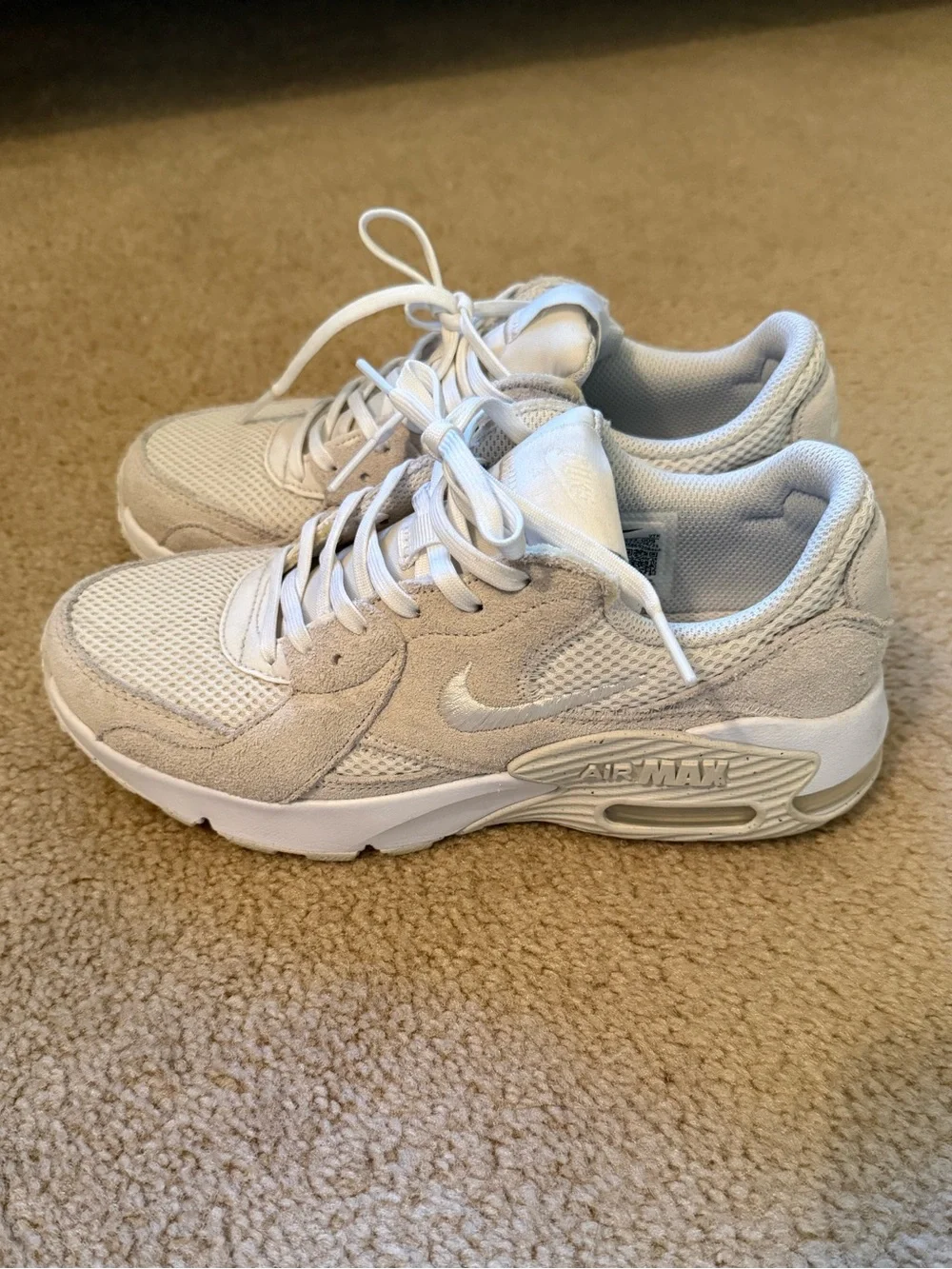 Nike Women's Air Max Sneakers in White and Light Beige